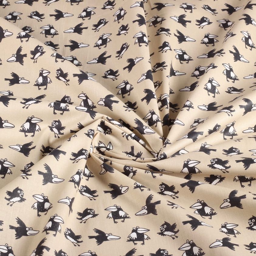 Poplin fabric crow beige
