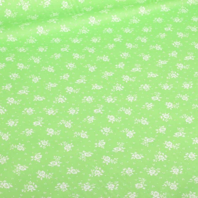 Poplin fabric mille fleur green