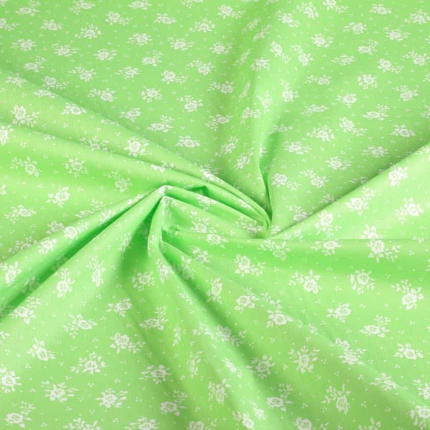 Poplin fabric mille fleur green