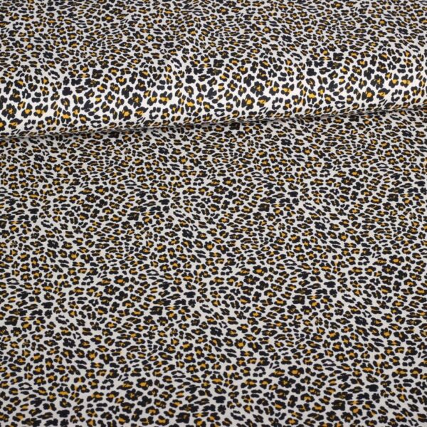 Cotton fabric leopard beige