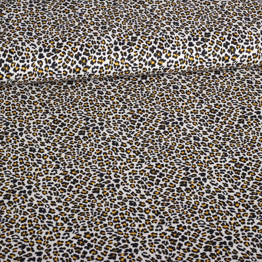 Cotton fabric leopard beige
