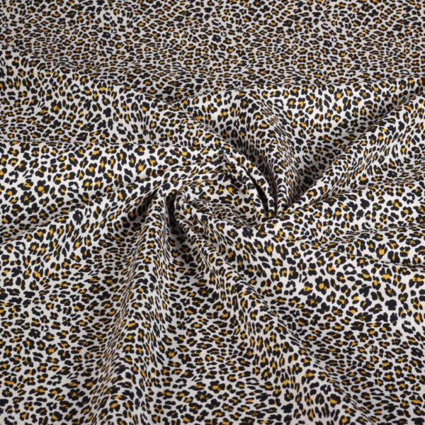 Cotton fabric leopard beige