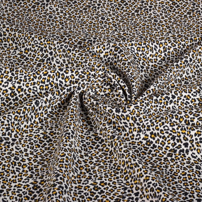Cotton fabric leopard beige