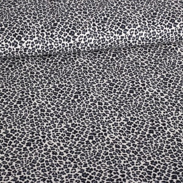 Cotton fabric leopard grey