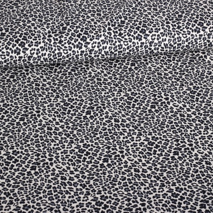Cotton fabric leopard grey