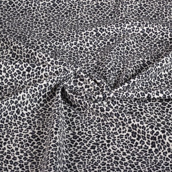 Cotton fabric leopard grey