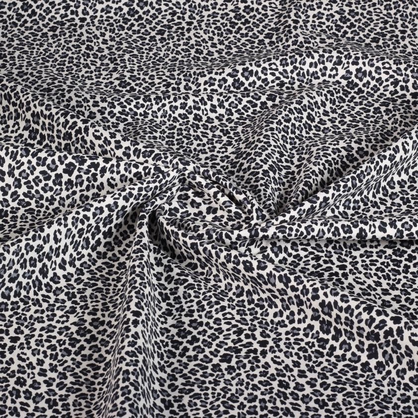 Cotton fabric leopard grey