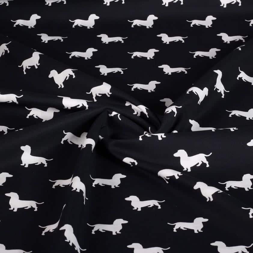 Dachshund fabric cotton