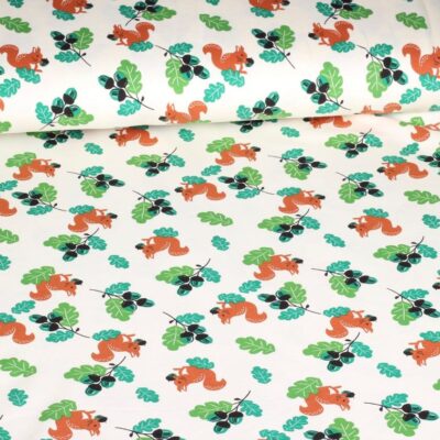 Tricot fabric squirrel
