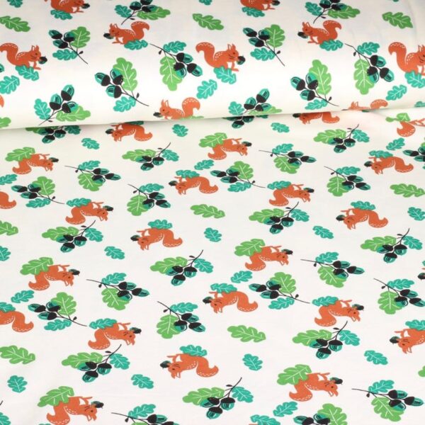 Tricot fabric squirrel