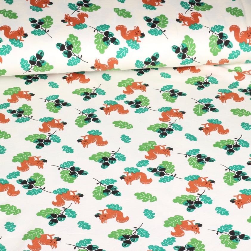 Tricot fabric squirrel