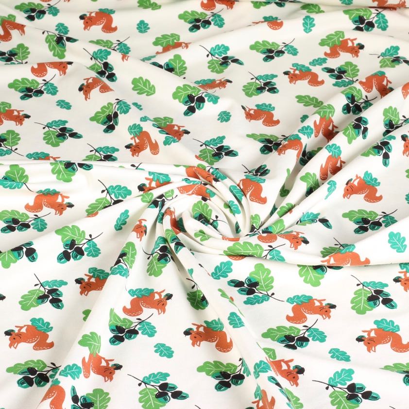 Tricot fabric squirrel