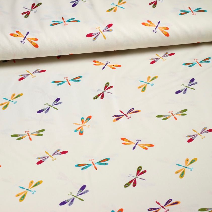 Poplin fabric libelle multicolor beige