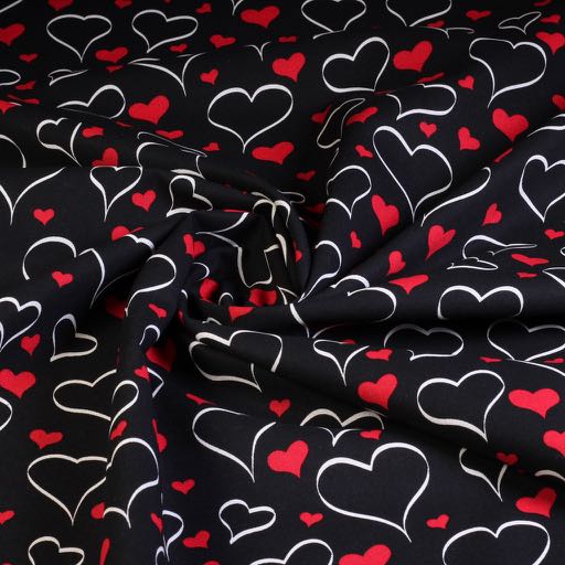 Poplin fabric hearts
