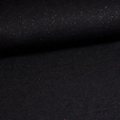Jersey stretch black glitter multicolor