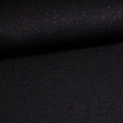 Jersey stretch black glitter multicolor