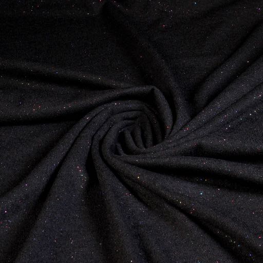 Jersey stretch black glitter multicolor