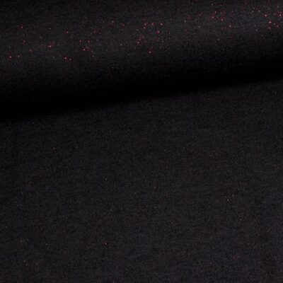 Jersey stretch black/glitter red