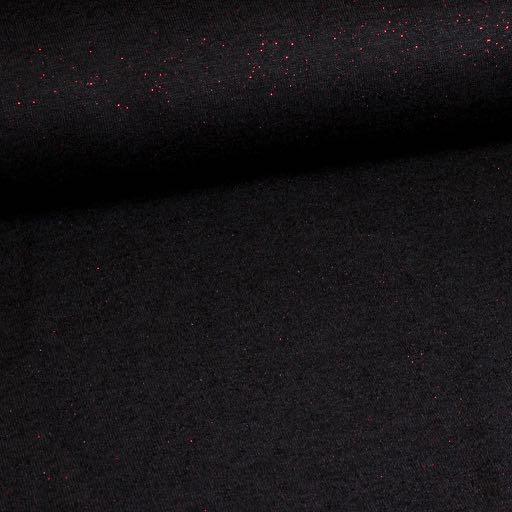 Jersey stretch black/glitter red