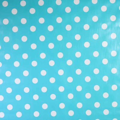 Deluxe tablecloth aqua with white dot