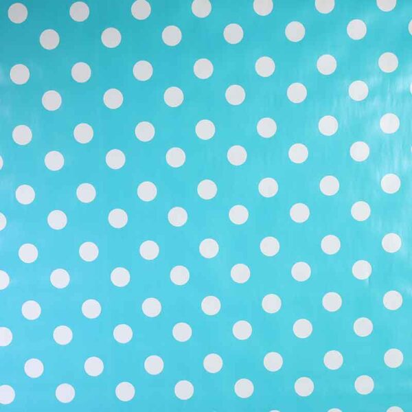 Deluxe tablecloth aqua with white dot
