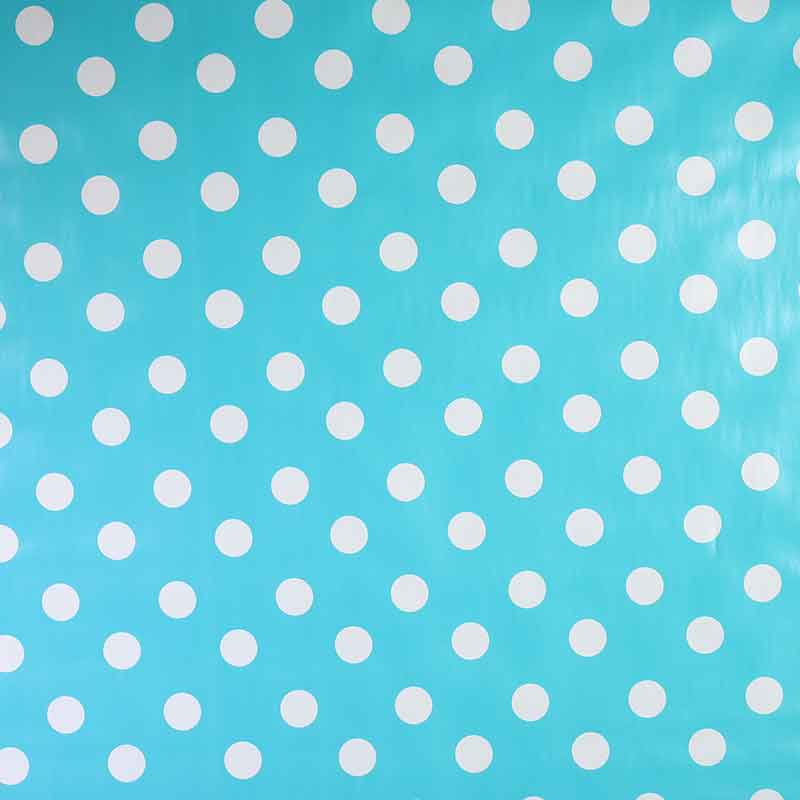 Deluxe tablecloth aqua with white dot