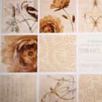 Tafelzeil deluxe patchwork vlinder/roos