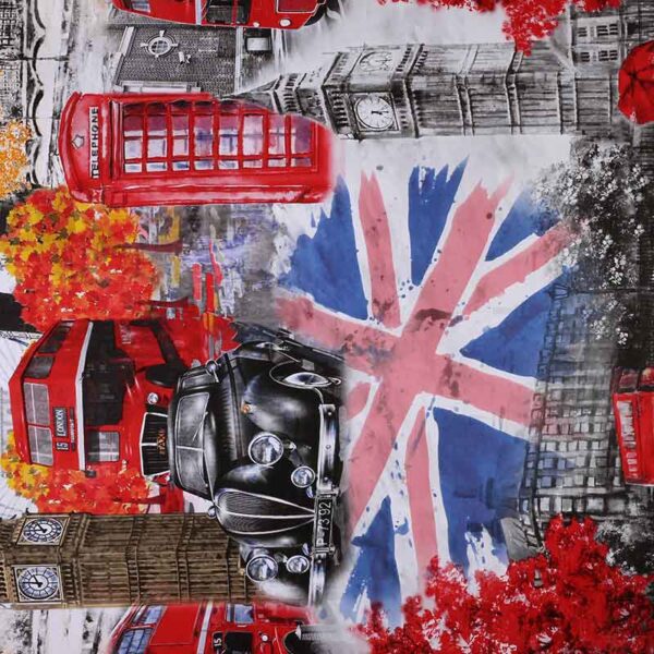 Deluxe tablecloth English bus