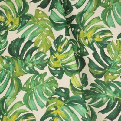Tablecloth linen look flower green