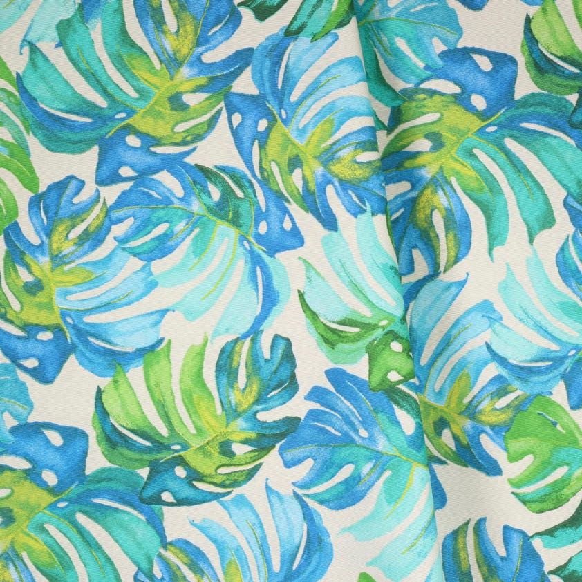 Tablecloth linen look flower blue