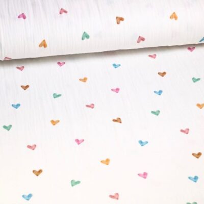 Hydrophilic Baby Cotton Printed Multicolour Hearts
