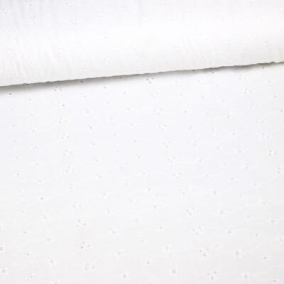 Broderie Anglaise Eyelet Fabric Off White