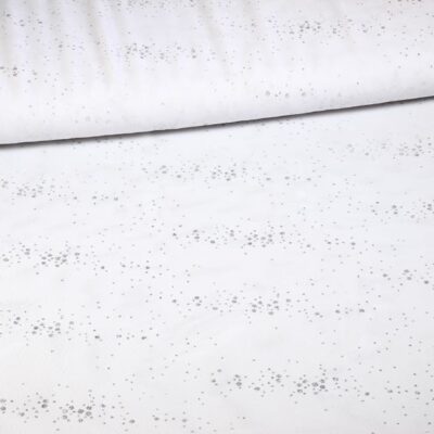 Glitter spot mesh fabric White