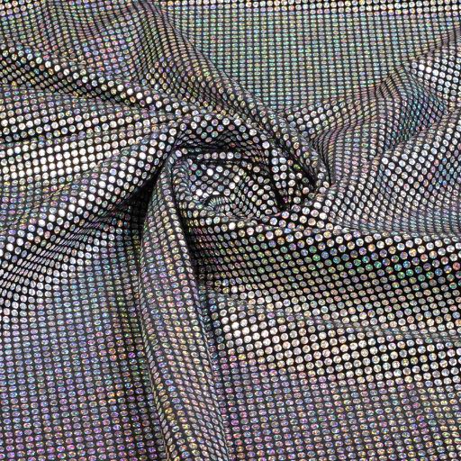 Stretch Velvet Fabric Hologram Sequin Silver