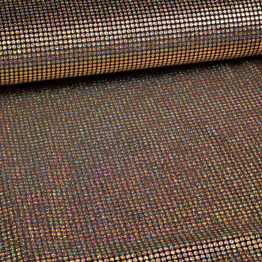Stretch Velvet Fabric Hologram Sequin Gold