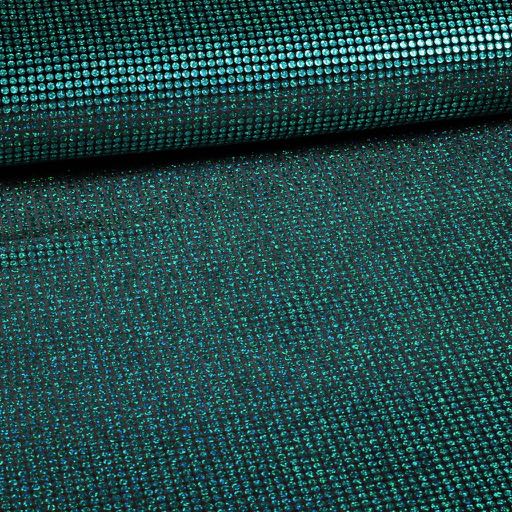 Stretch Velvet Fabric Hologram Sequin Green