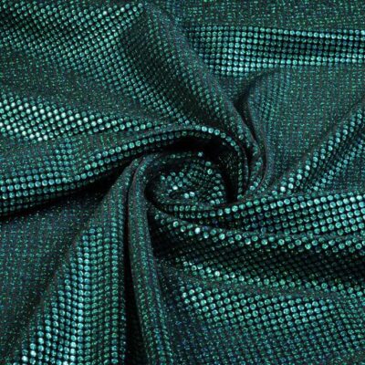 Stretch Velvet Fabric Hologram Sequin Green