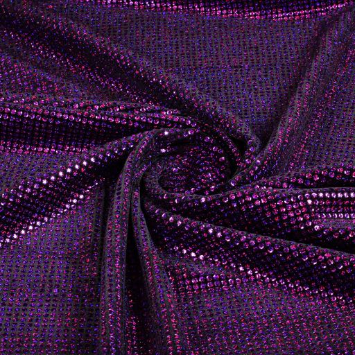 Velvet stretch fabric hologram sequins purple