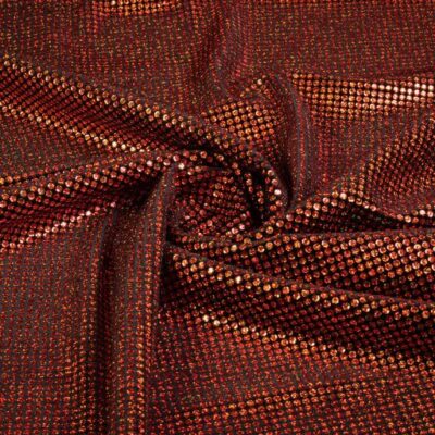 Stretch Velvet Fabric Hologram Sequin Orange