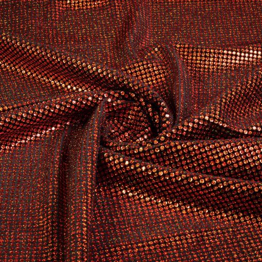 Stretch Velvet Fabric Hologram Sequin Orange