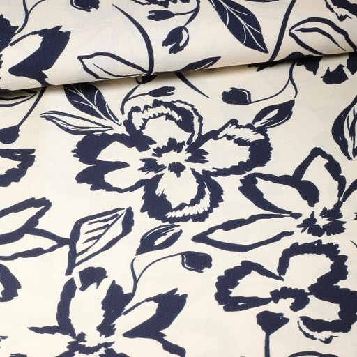 Crepe Viscose floral black