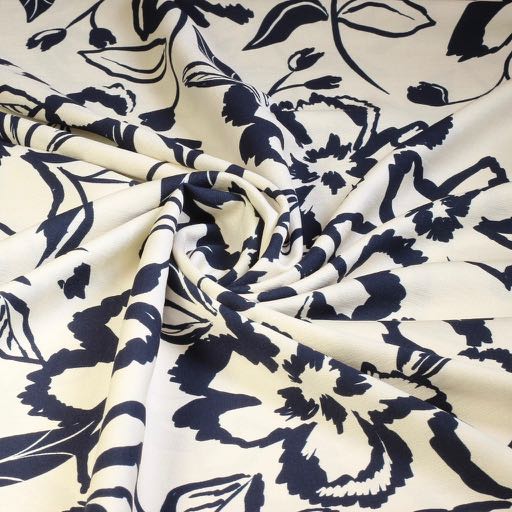 Crepe Viscose floral black