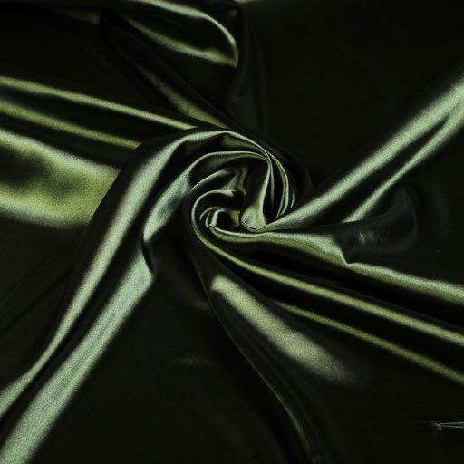 Silky Satin Stretch Army Green