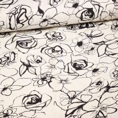 Printed linen viscose floral 7