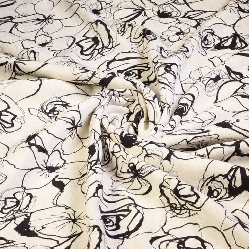 Printed linen viscose floral 7