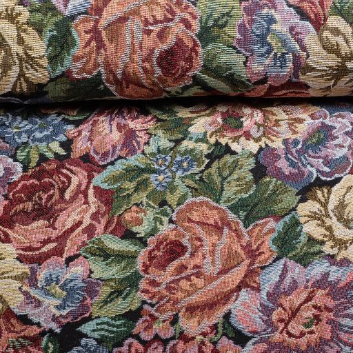 Gobelin Fabric Flower Black