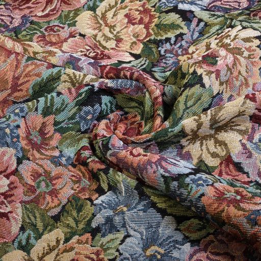 Gobelin Fabric Flower Black