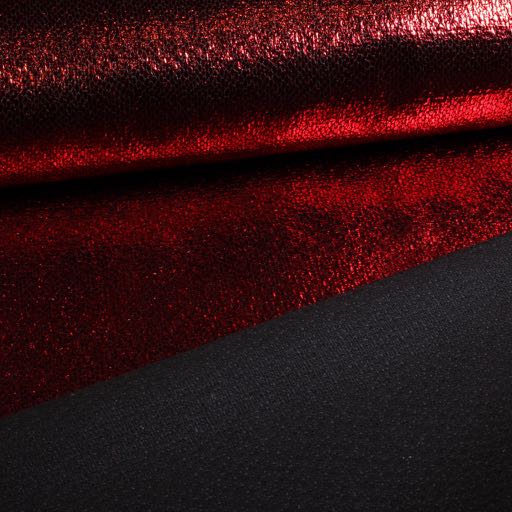 Metallic Foil Party Fabric Red