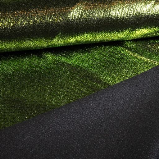 Metallic Foil Party Fabric Lime