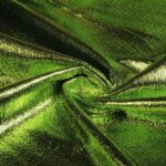 Metallic Foil Party Fabric Lime